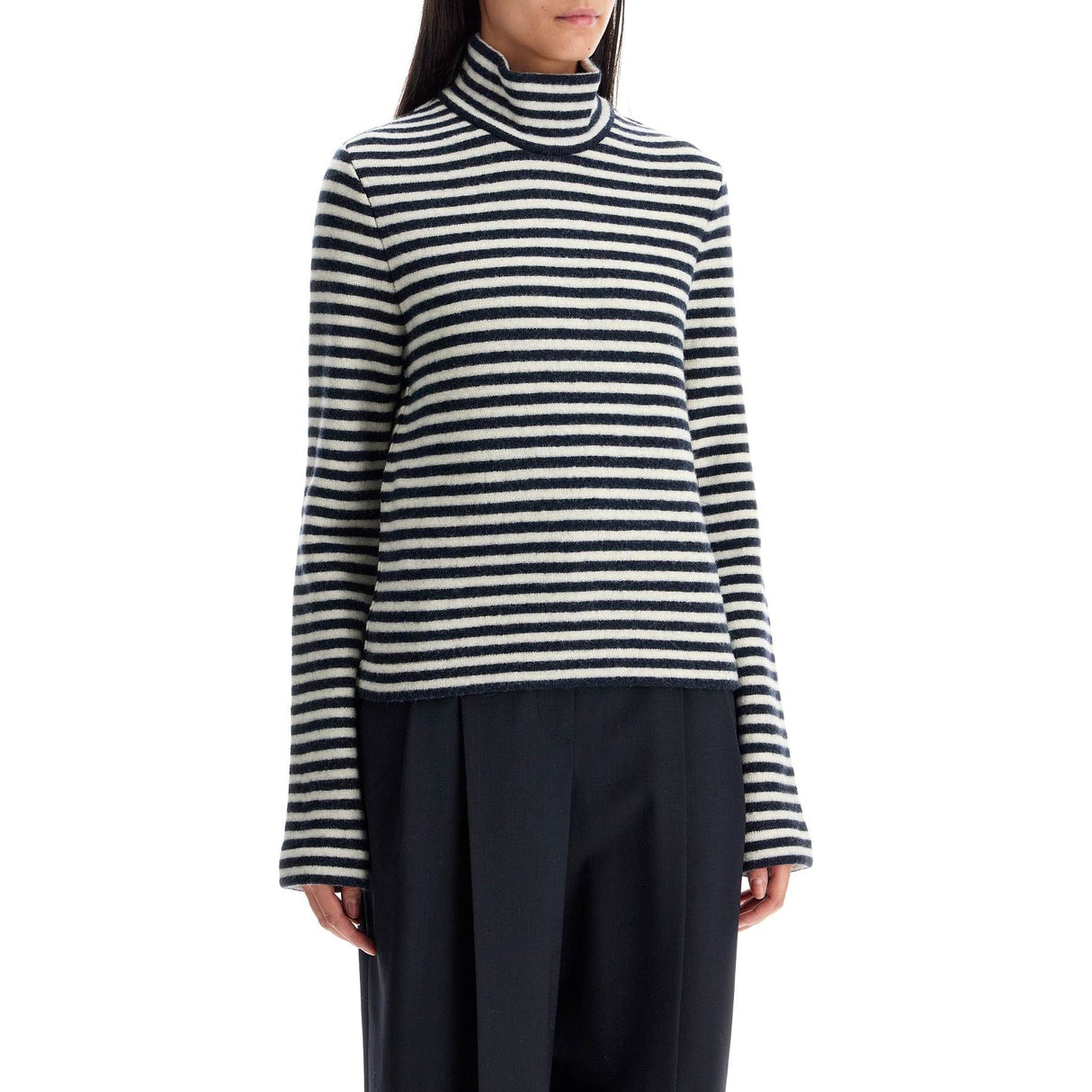 Striped Boiled Wool Sweater