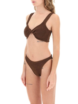 Metallic Effect Bikini Set-HUNZA G-JOHN JULIA