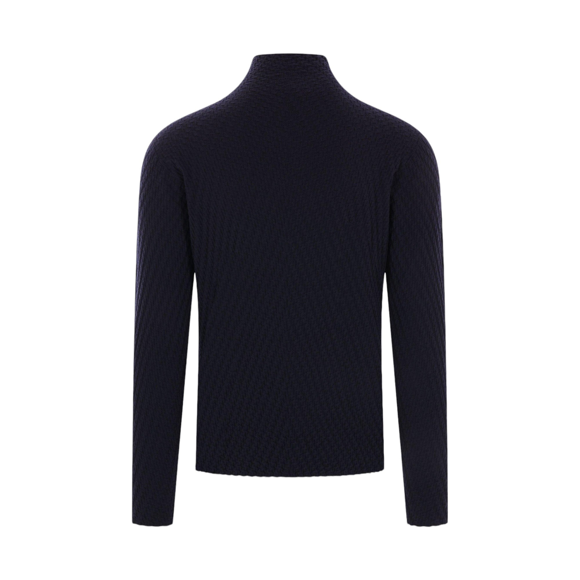 Jacquard Wool Mock Neck Sweater-GIORGIO ARMANI-JOHN JULIA