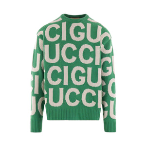 Jacquard Wool Sweater-GUCCI-JOHN JULIA