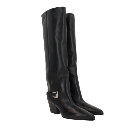 Jane Buckle Smooth Leather Boots-PARIS TEXAS-JOHN JULIA