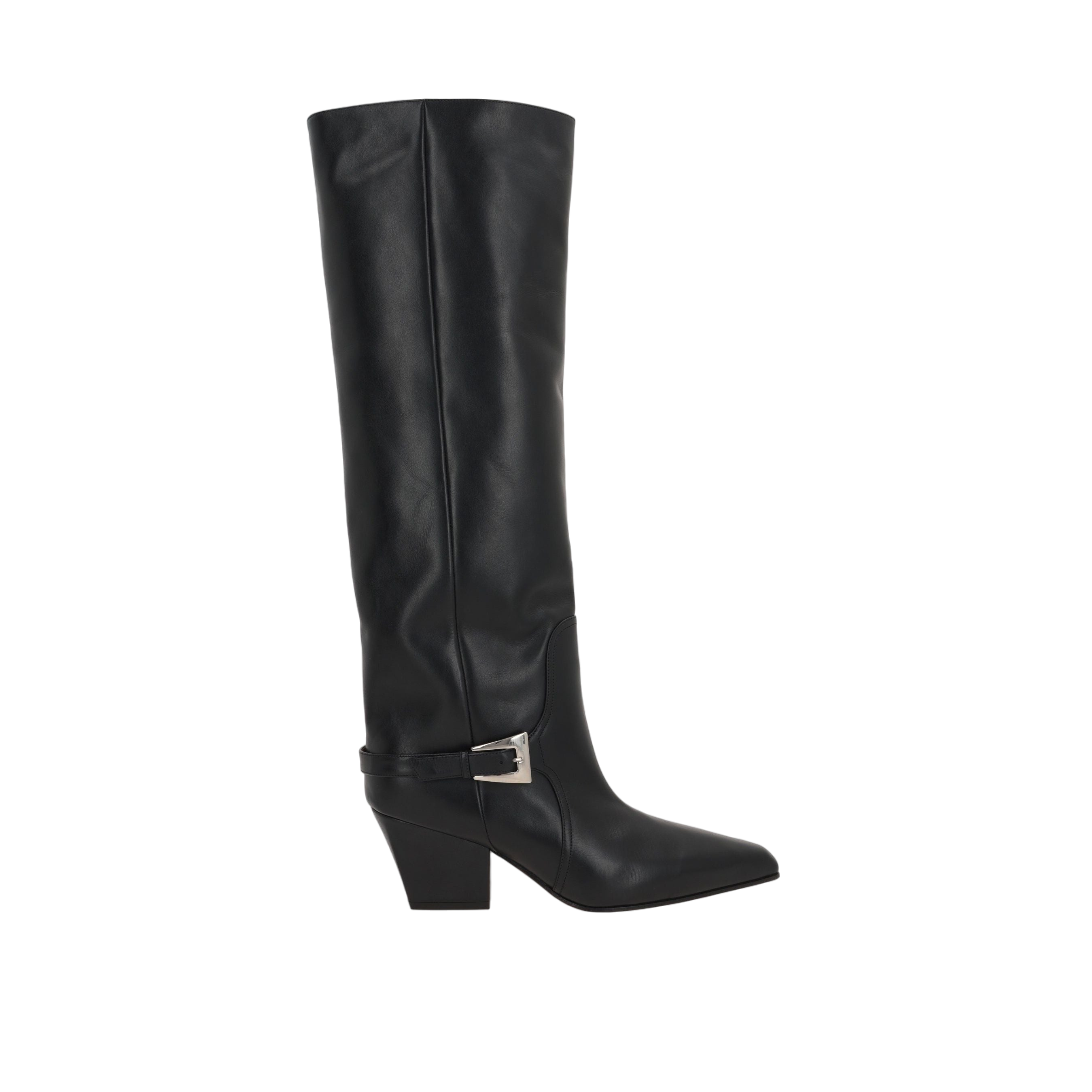 Jane Buckle Smooth Leather Boots-PARIS TEXAS-JOHN JULIA