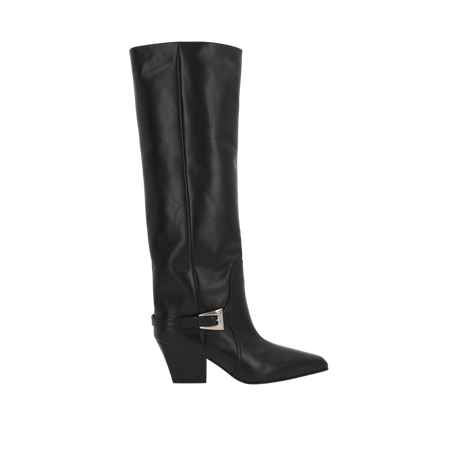 Jane Buckle Smooth Leather Boots-PARIS TEXAS-JOHN JULIA