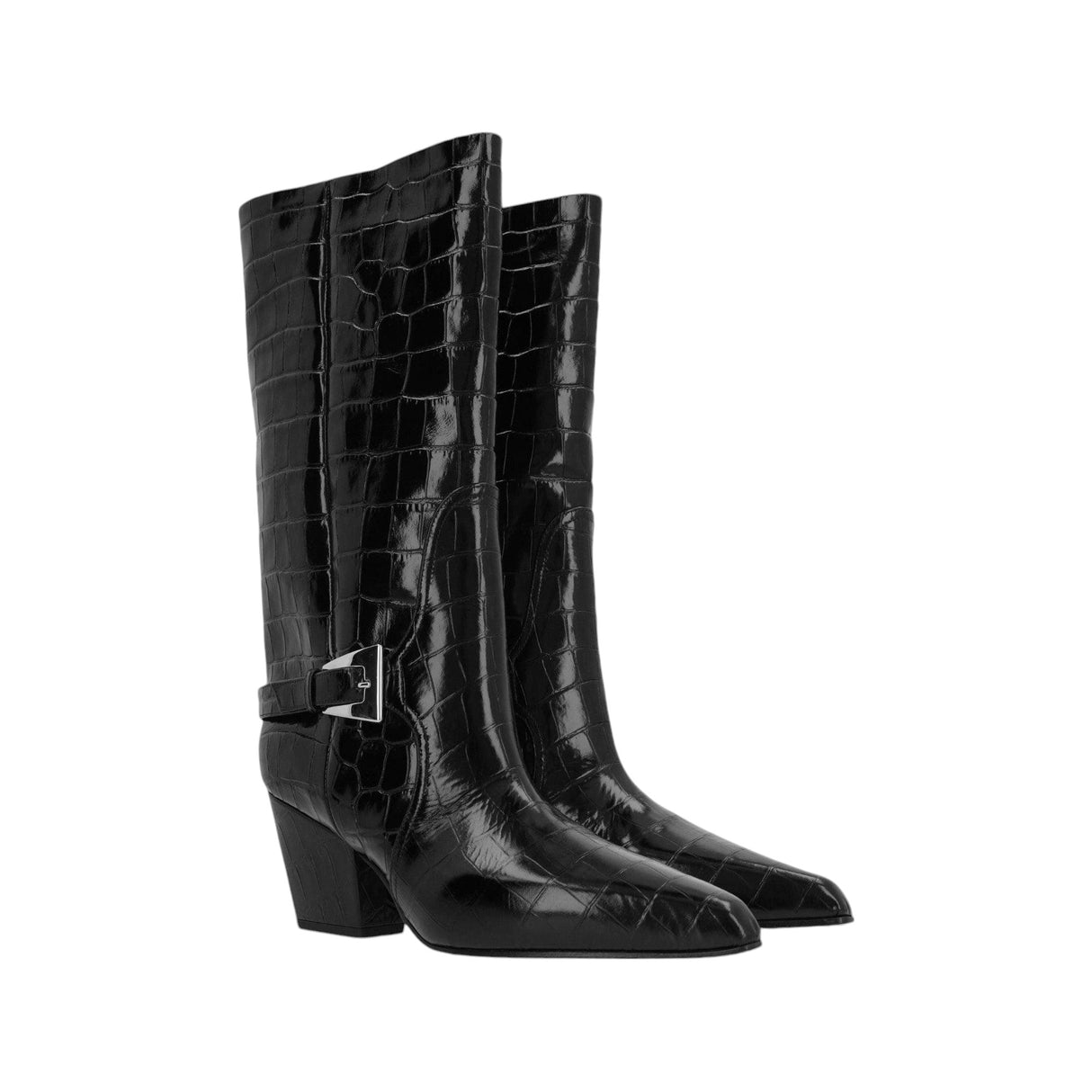 Jane Crocodile Embossed Ankle Boots-PARIS TEXAS-JOHN JULIA