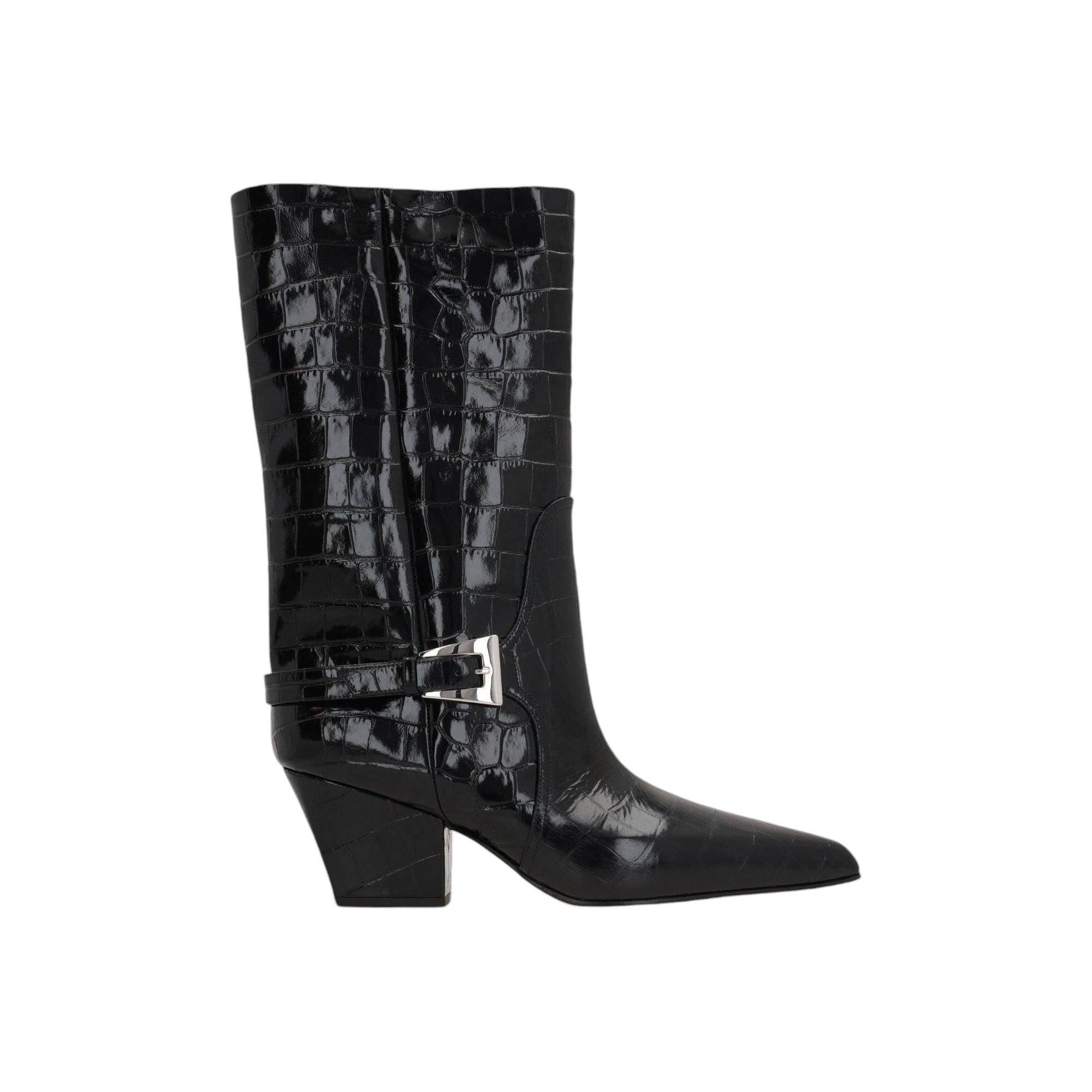 Jane Crocodile Embossed Ankle Boots-PARIS TEXAS-JOHN JULIA