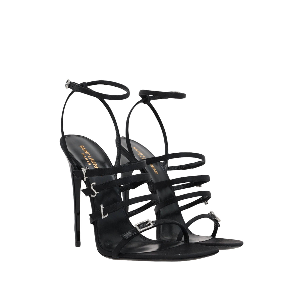 Jerry Satin Sandals-SAINT LAURENT-JOHN JULIA