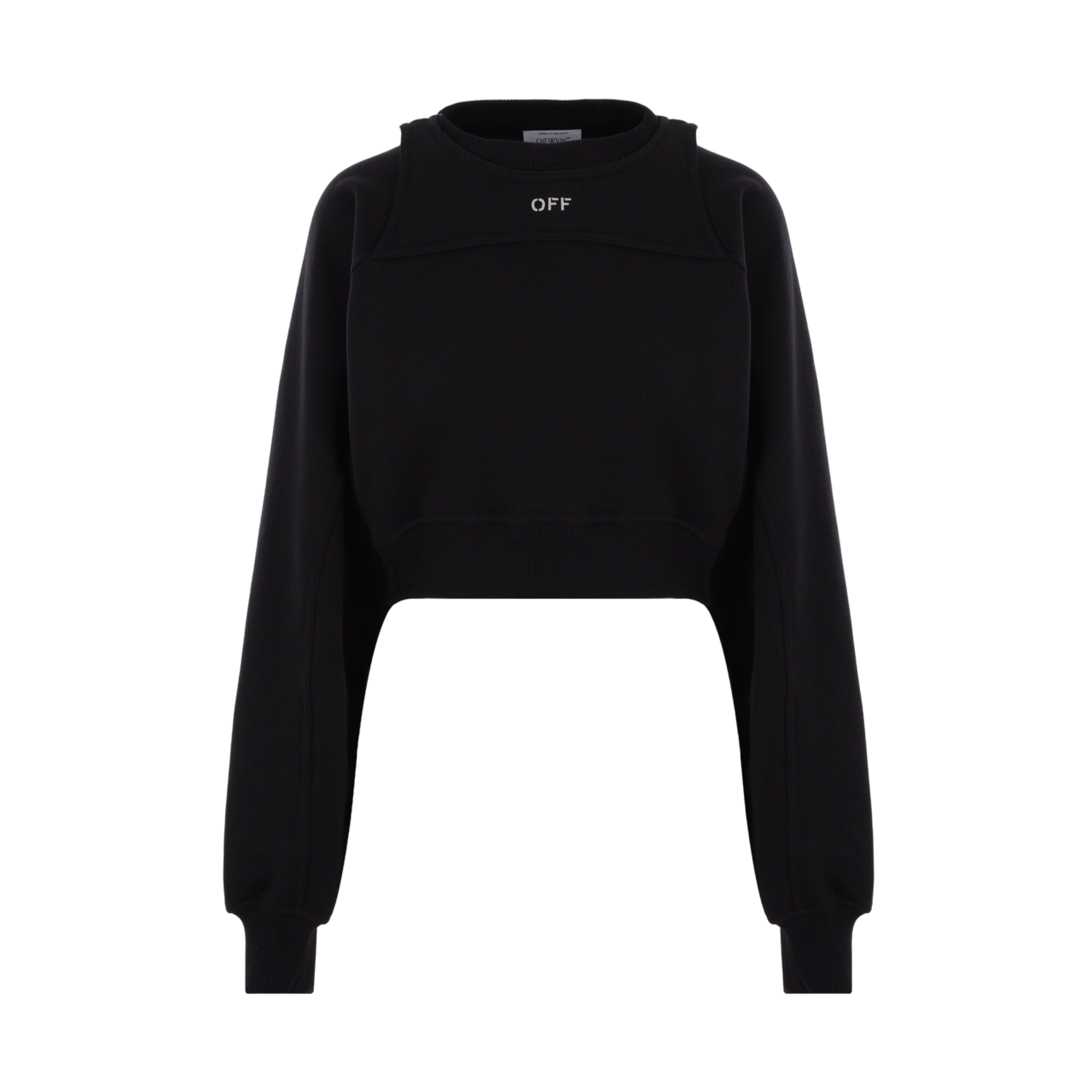 Jersey Cropped Sweatshirt-OFF-WHITE-JOHN JULIA