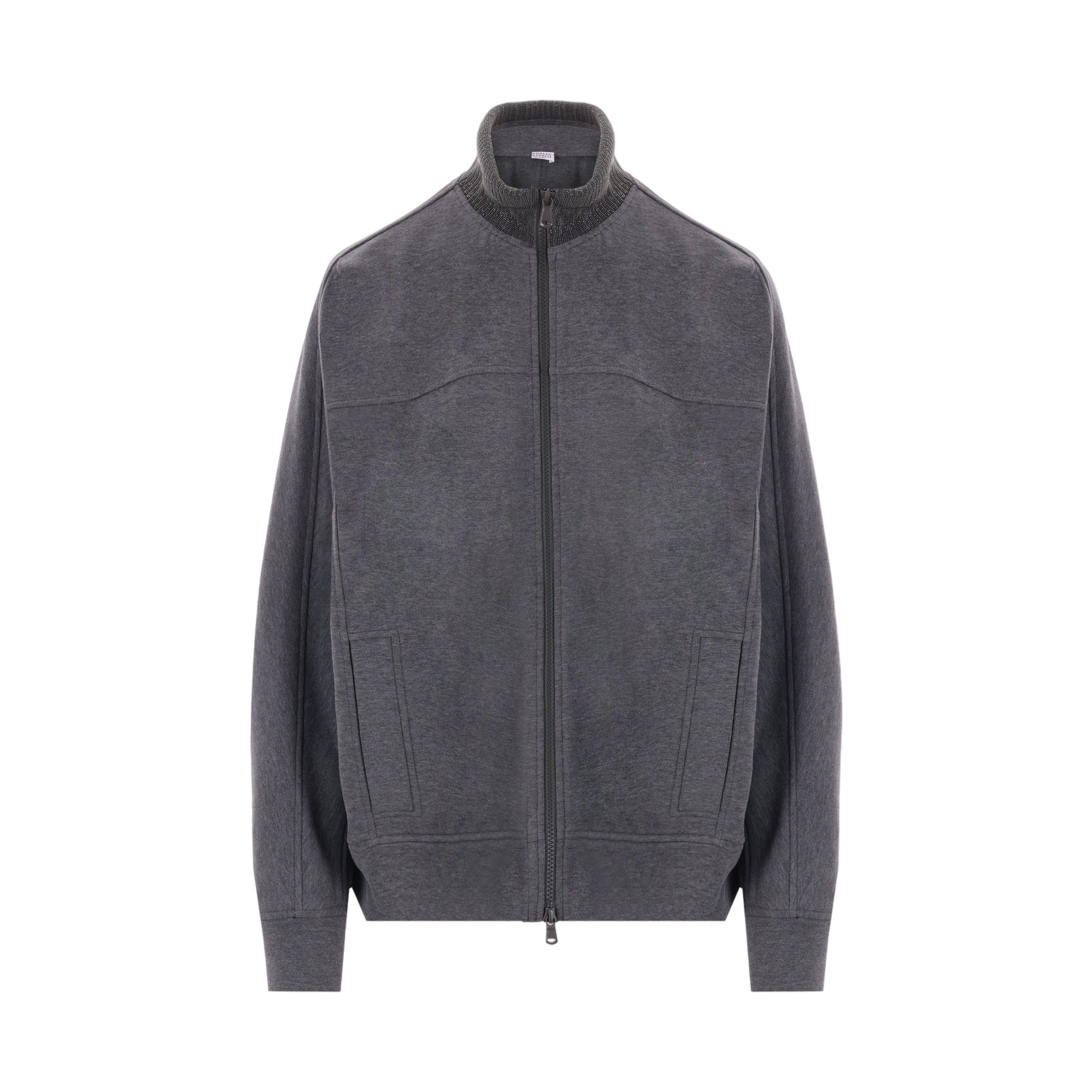 Jersey Full-zip Sweatshirt-BRUNELLO CUCINELLI-JOHN JULIA