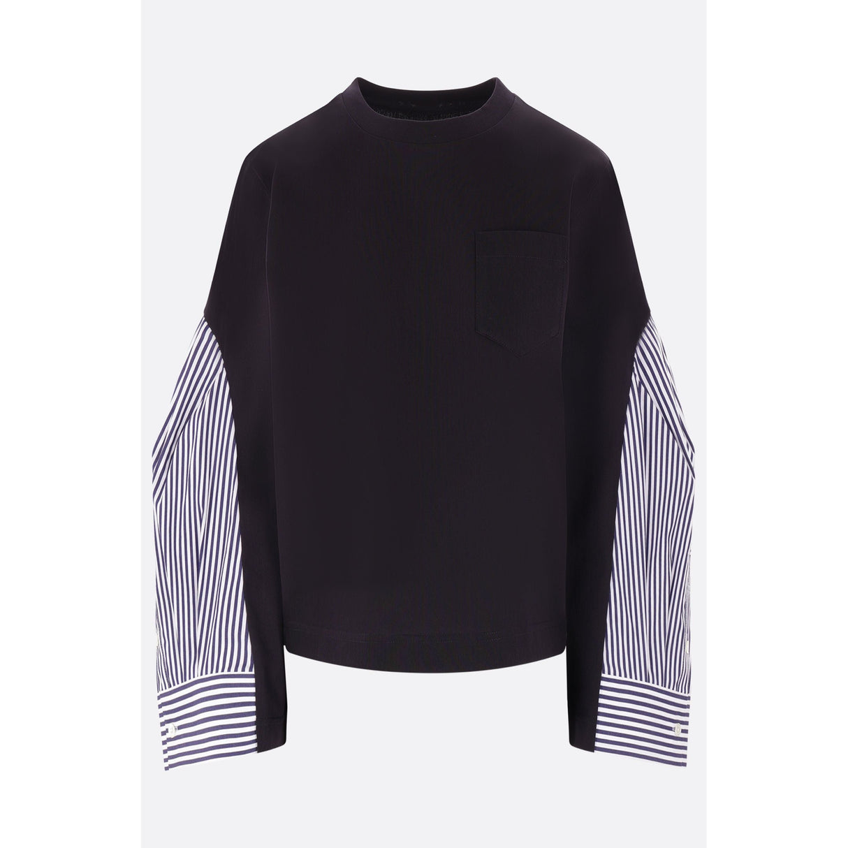 Jersey Poplin T-shirt-SACAI-JOHN JULIA