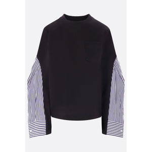 Jersey Poplin T-shirt-SACAI-JOHN JULIA