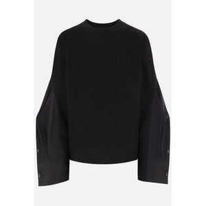 Jersey Poplin T-shirt-SACAI-JOHN JULIA