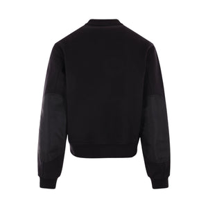 Jersey and Nylon Bomber Jacket-ALEXANDER MCQUEEN-JOHN JULIA