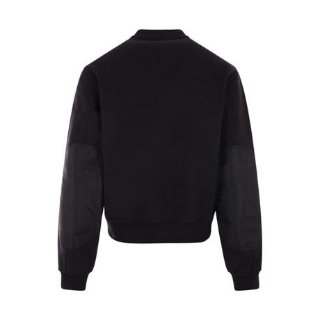 Jersey and Nylon Bomber Jacket-ALEXANDER MCQUEEN-JOHN JULIA