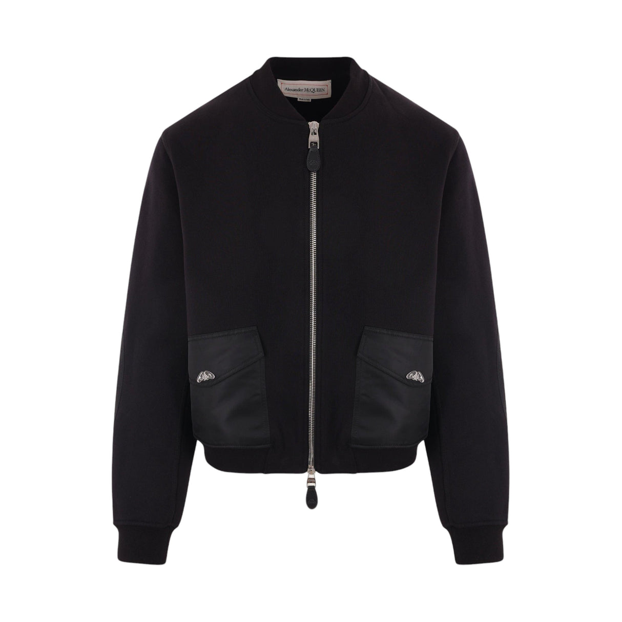 Jersey and Nylon Bomber Jacket-ALEXANDER MCQUEEN-JOHN JULIA