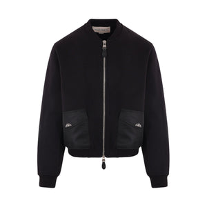 Jersey and Nylon Bomber Jacket-ALEXANDER MCQUEEN-JOHN JULIA