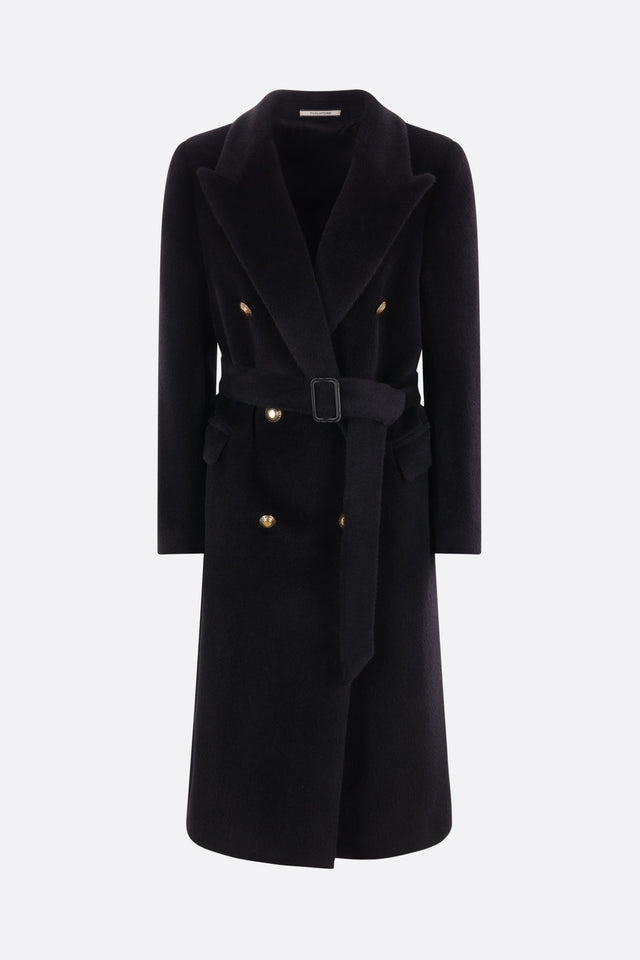 Jole Double-breasted Alpaca Wool Coat-TAGLIATORE-JOHN JULIA