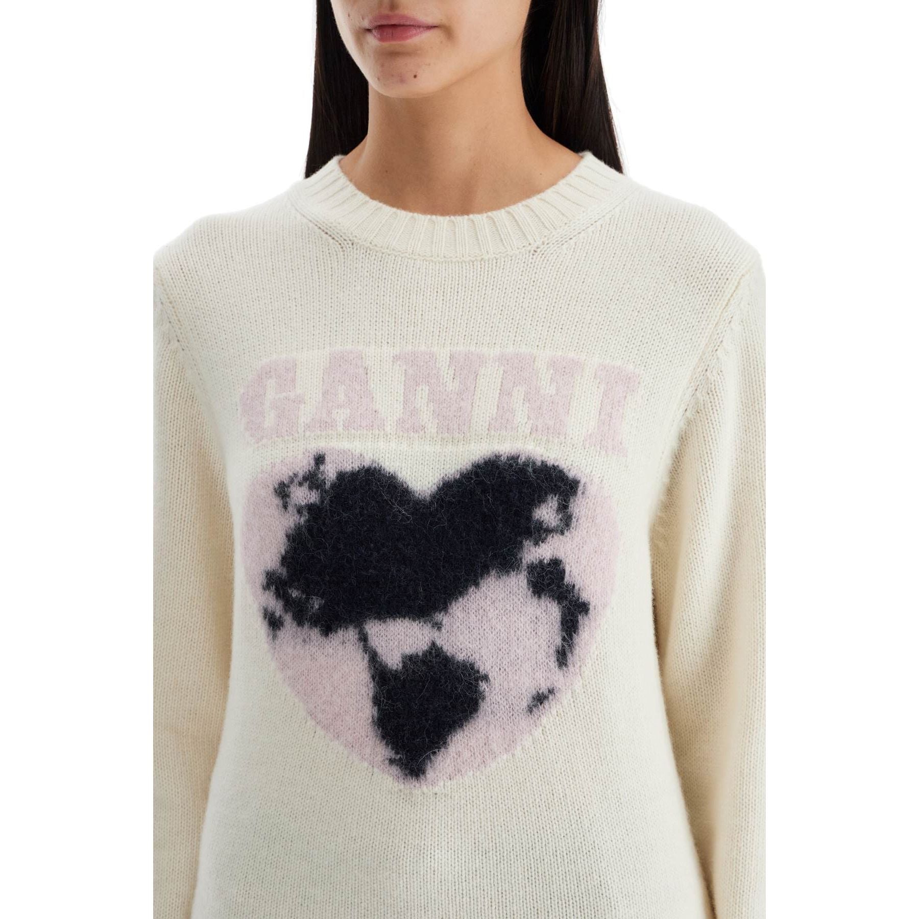 Jacquard Heart Wool-Blend Sweater