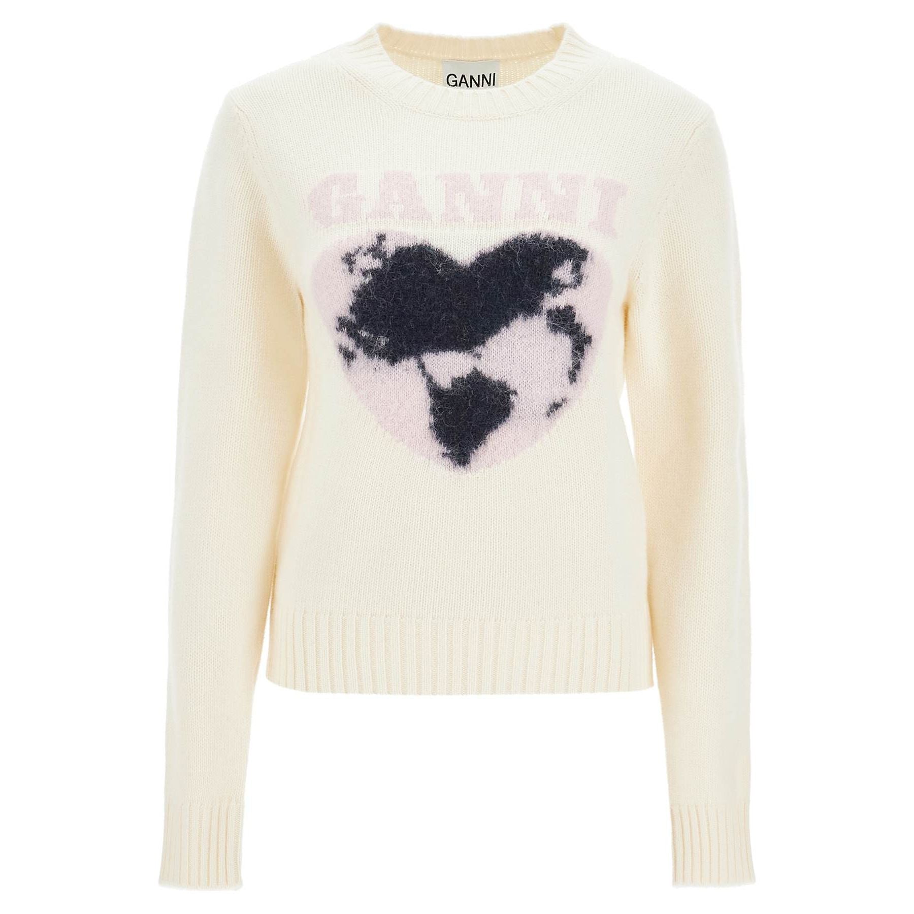 Jacquard Heart Wool-Blend Sweater