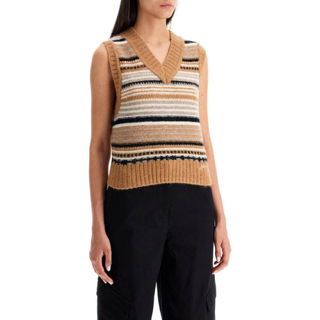 Ultra Soft Striped Knit Vest.