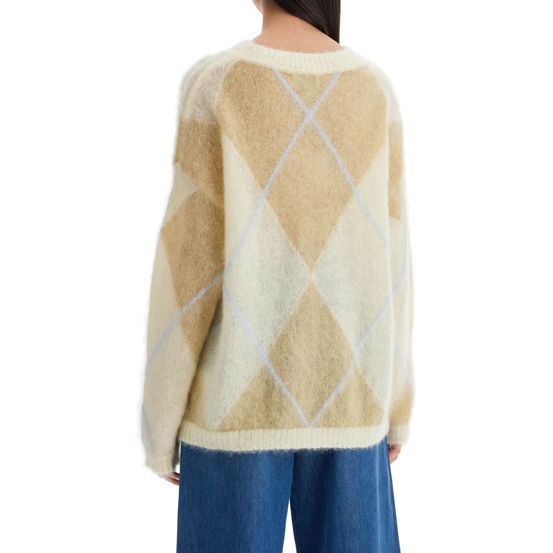 Oversized Argyle Mohair Sweater