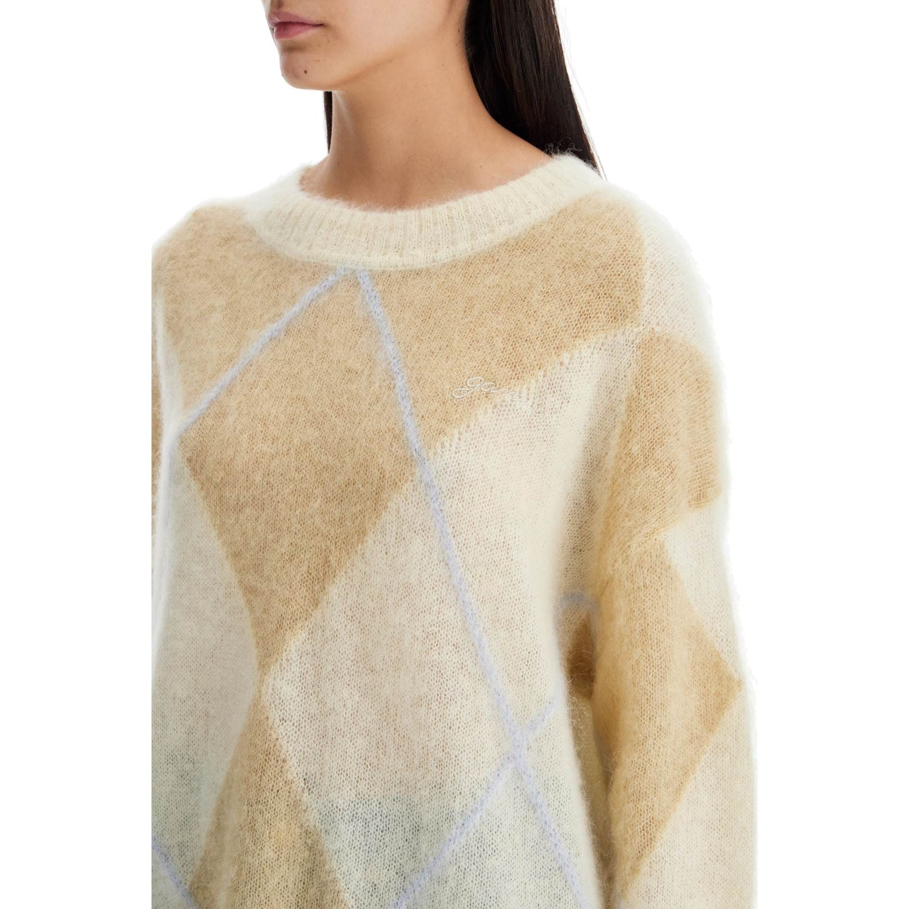 Oversized Argyle Mohair Sweater