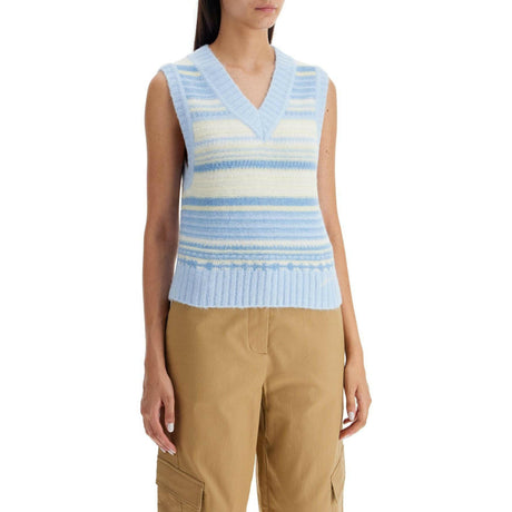 Ultra Soft Striped Knit Vest.