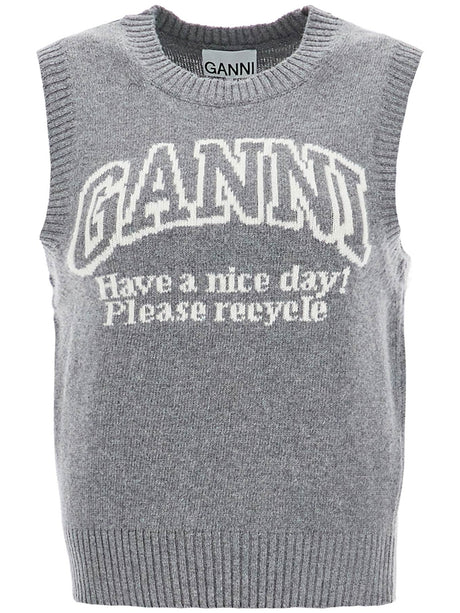 Knitted Logo Vest-Ganni-JOHN JULIA