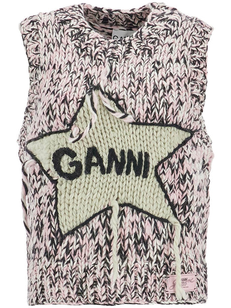 Woolen Inl Pattern Vest-GANNI-JOHN JULIA