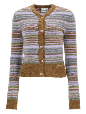 Soft Striped Knit Cardigan-Ganni-JOHN JULIA