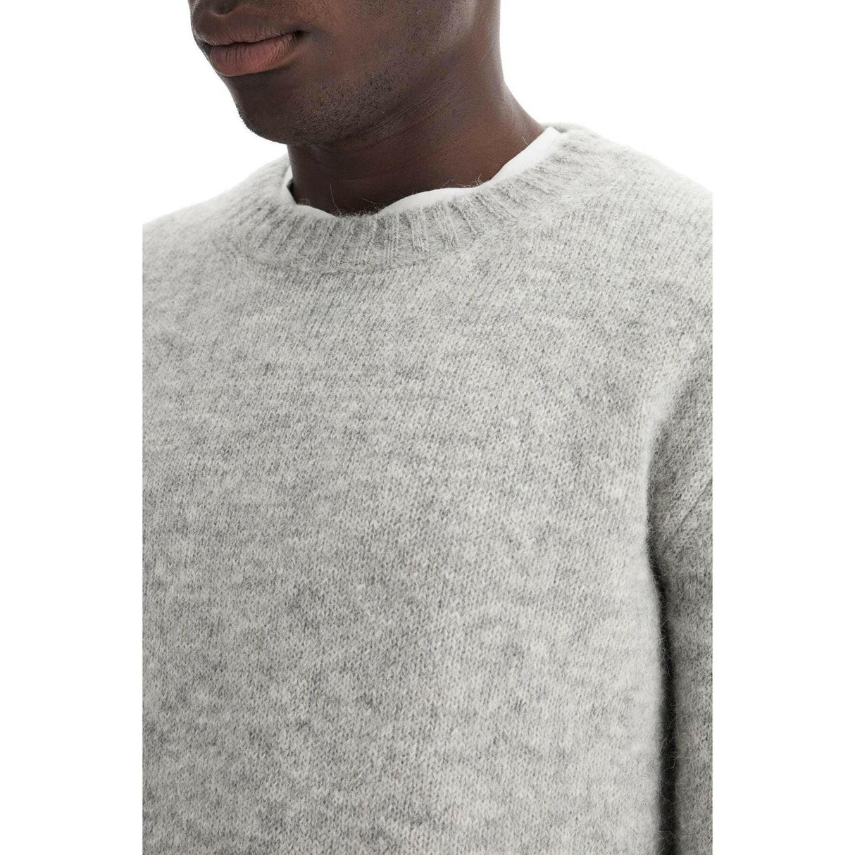 Brushed Alpaca Crewneck Sweater.