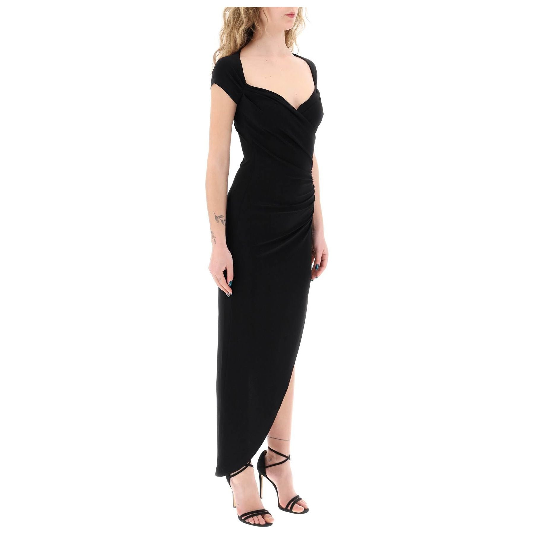 Midi Dress With Side Ruch