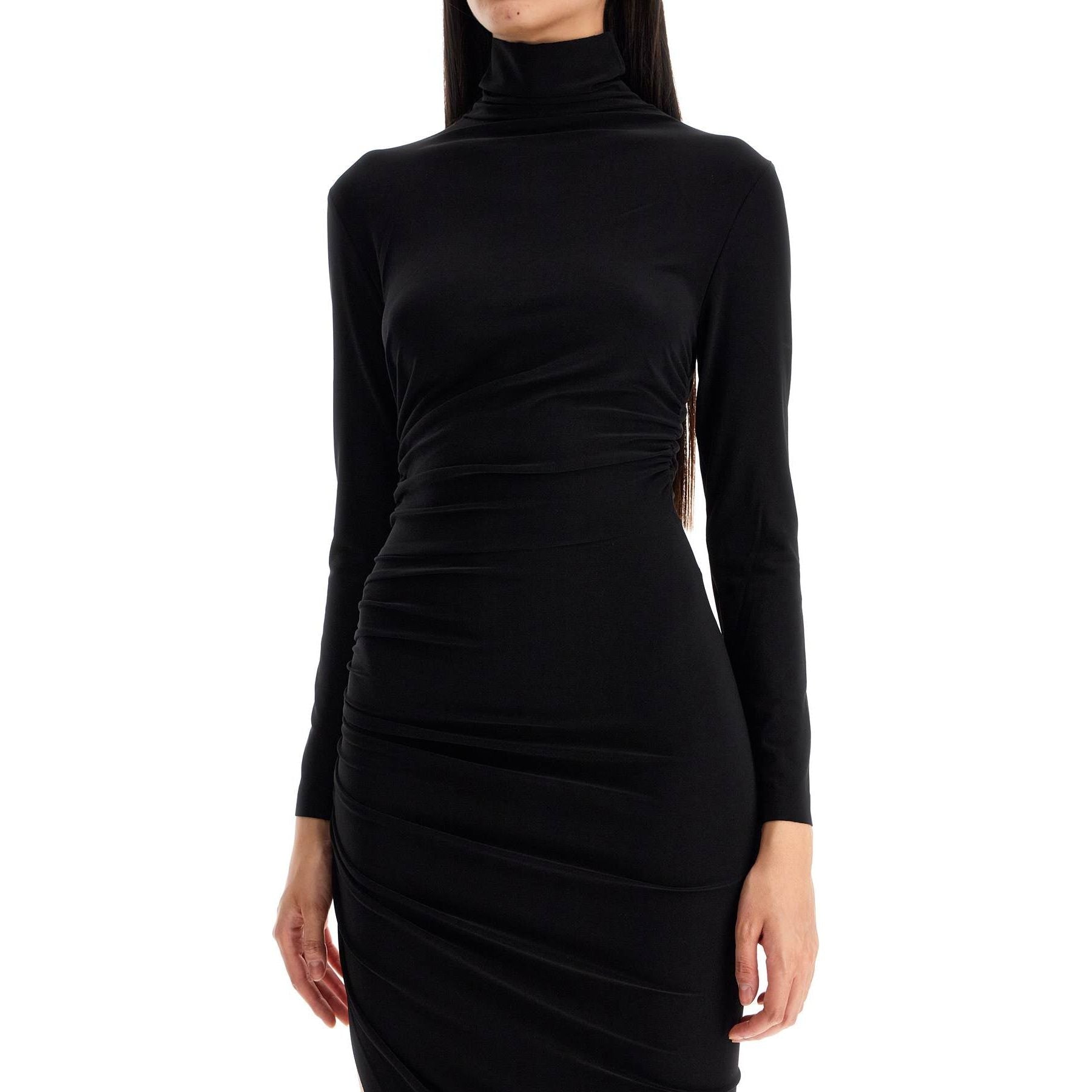 Asymmetric High-neck Dress