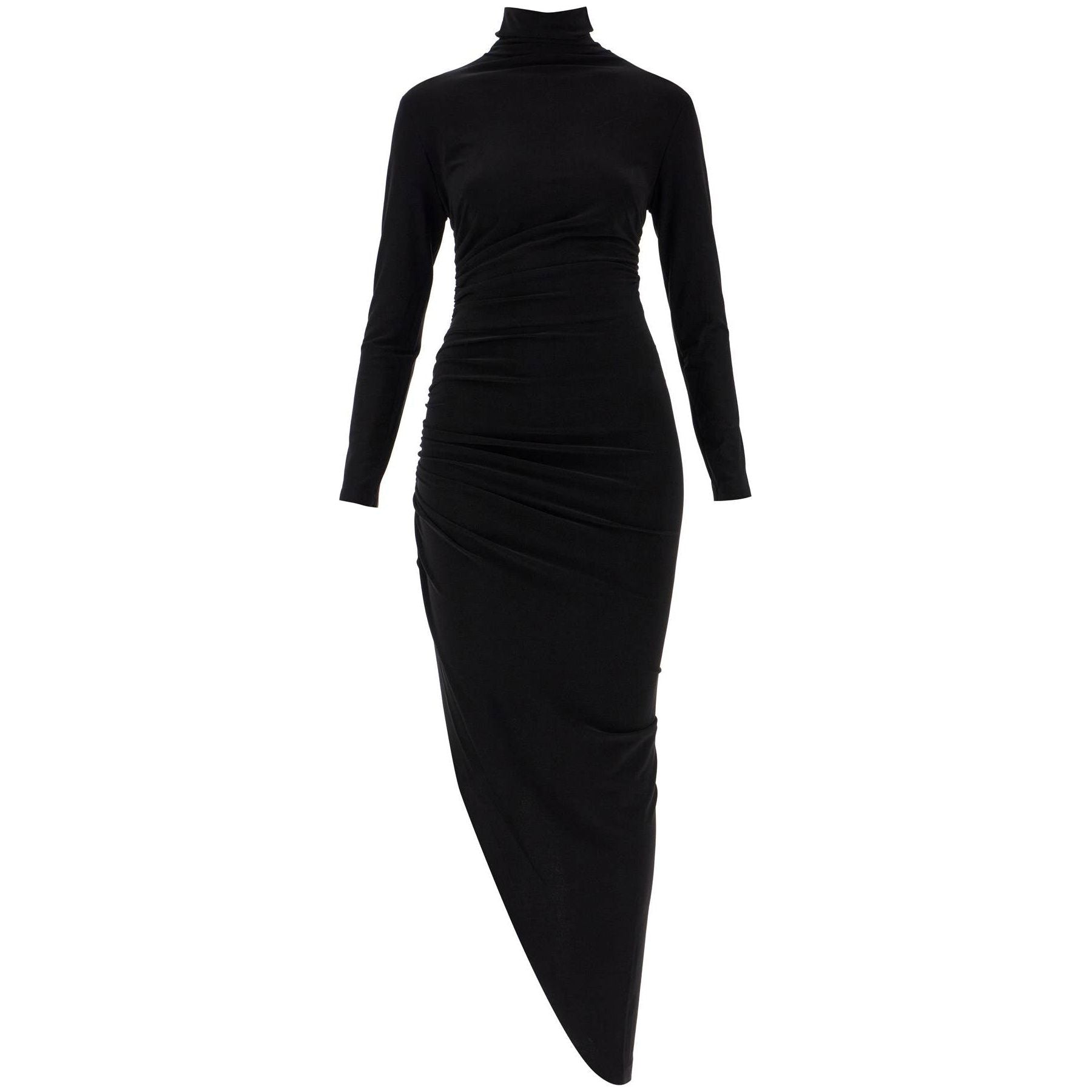 Asymmetric High-neck Dress