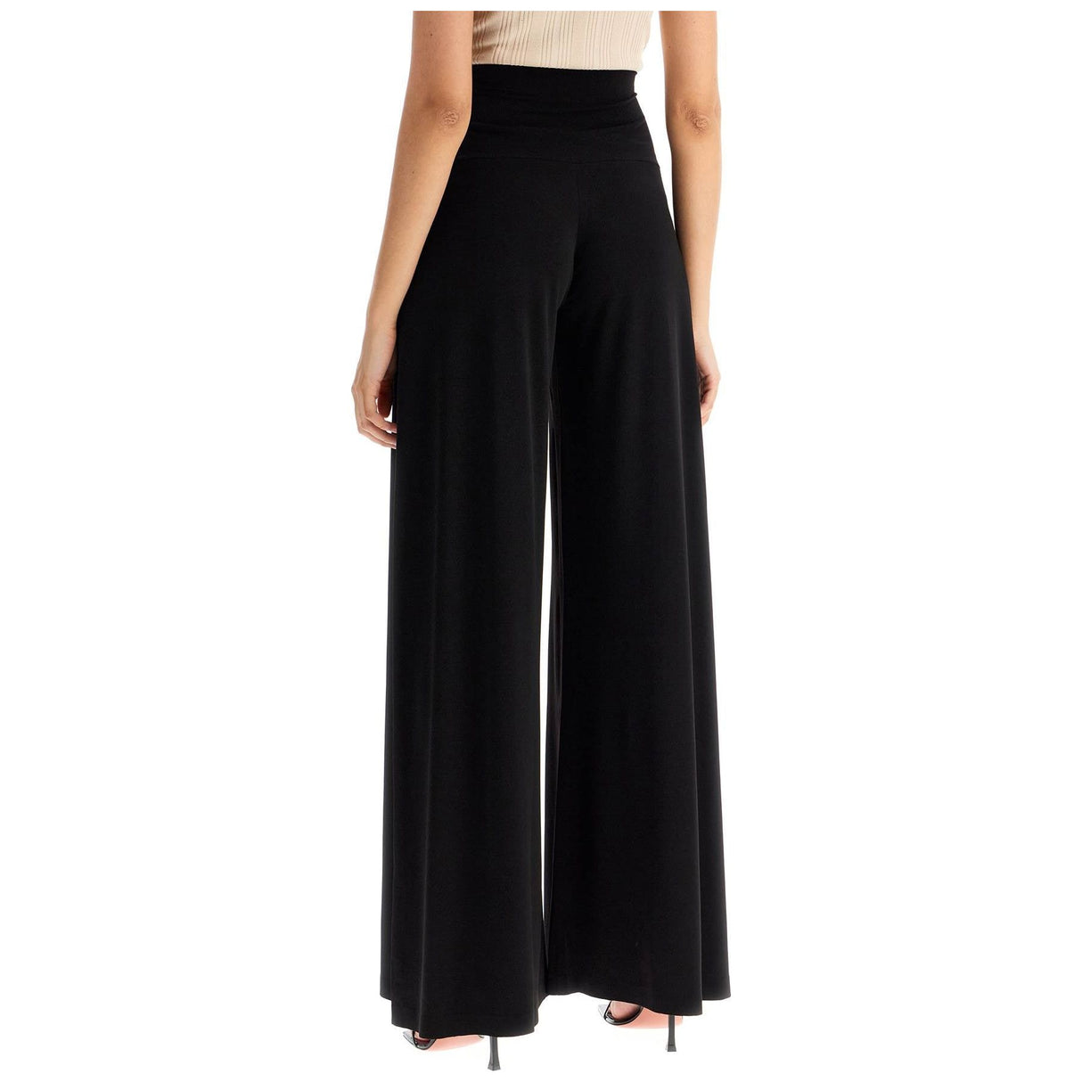 Wide-Leg Poly Lycra Pants