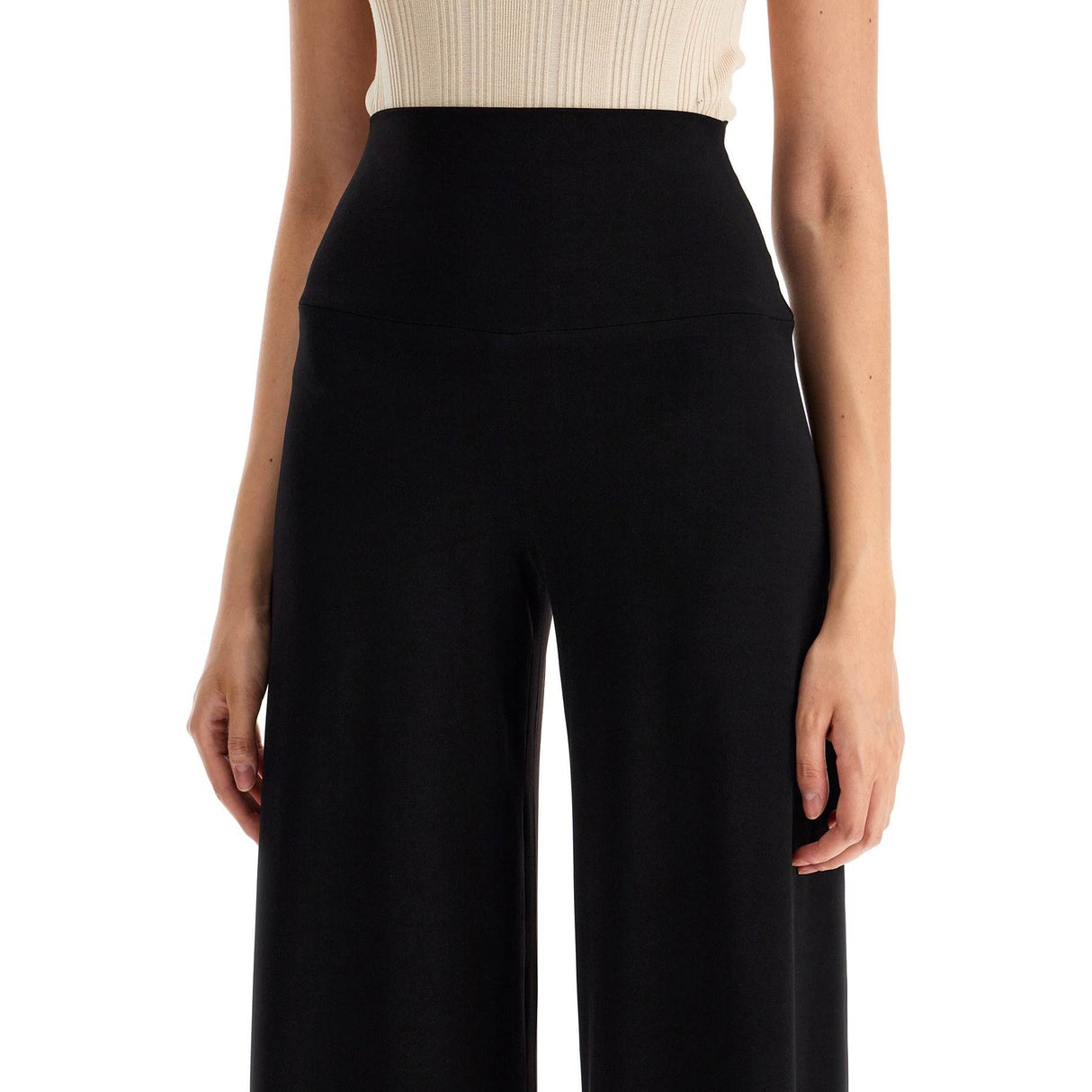 Wide-Leg Poly Lycra Pants