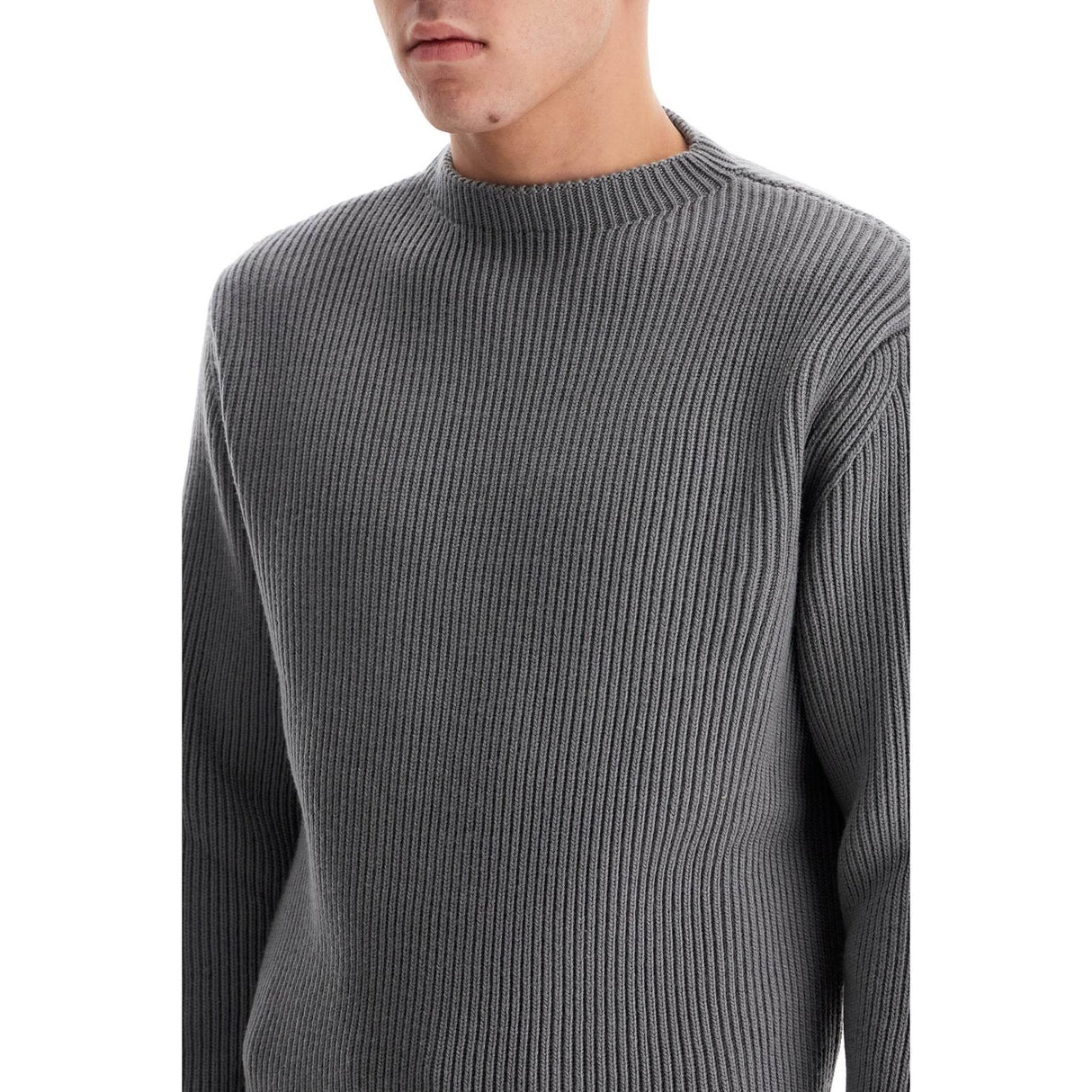 Ribbed Wool Pullover Sweater