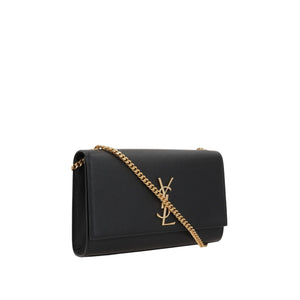 Kate Medium Chain Bag In Grain De Poudre Leather-SAINT LAURENT-JOHN JULIA