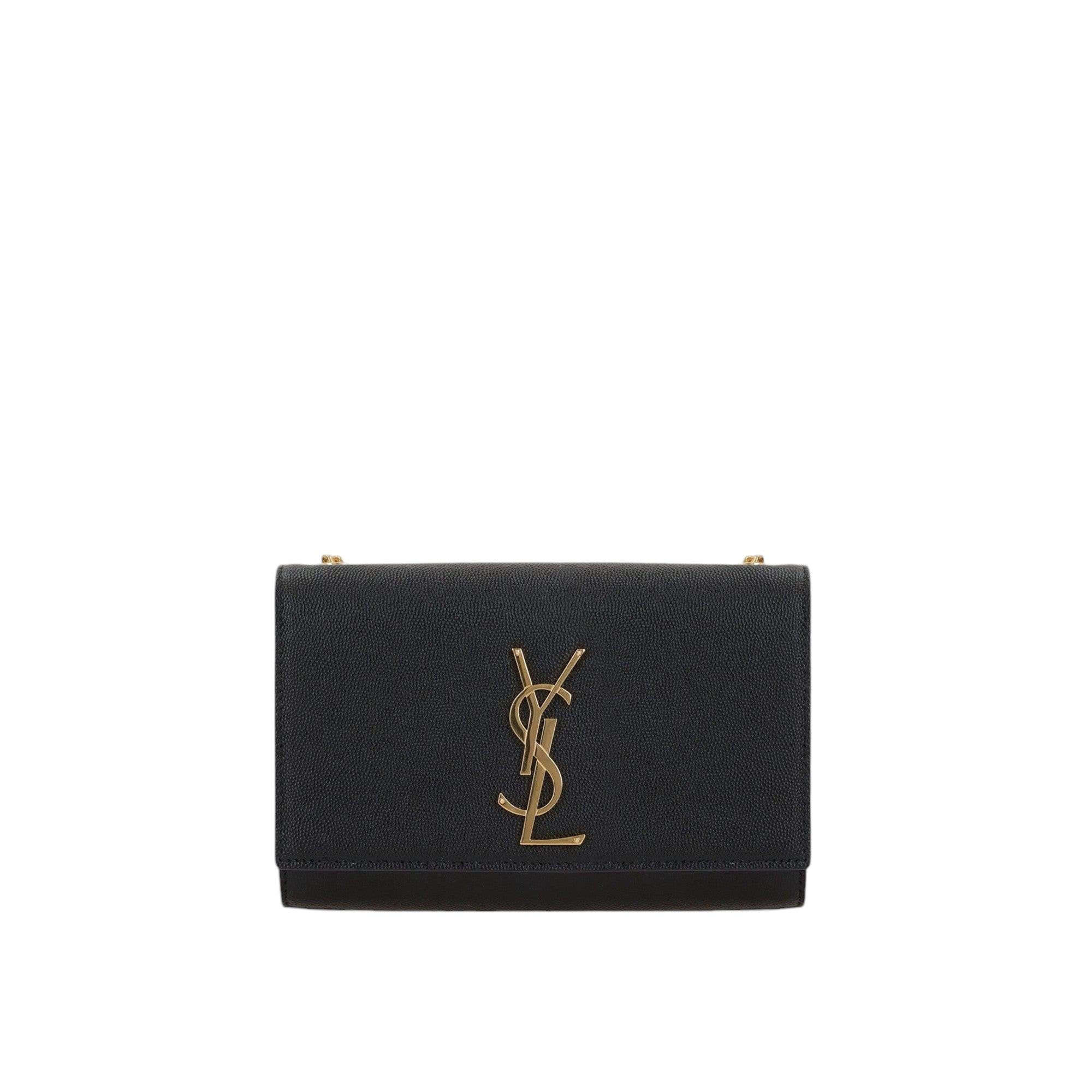 Kate Small Chain Bag In Grain De Poudre Leather-SAINT LAURENT-JOHN JULIA