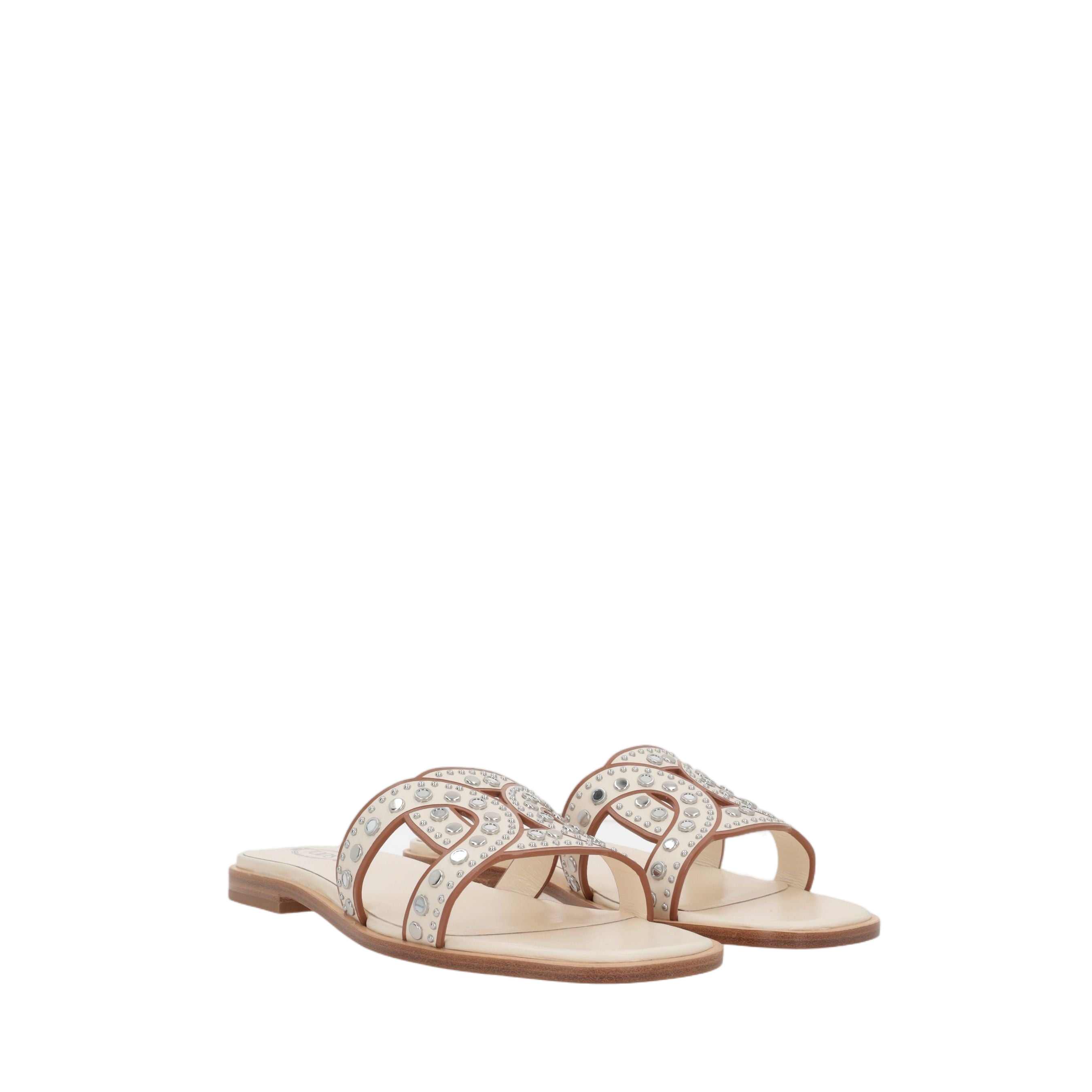 Kate Smooth Leather Slide Sandals-TOD'S-JOHN JULIA