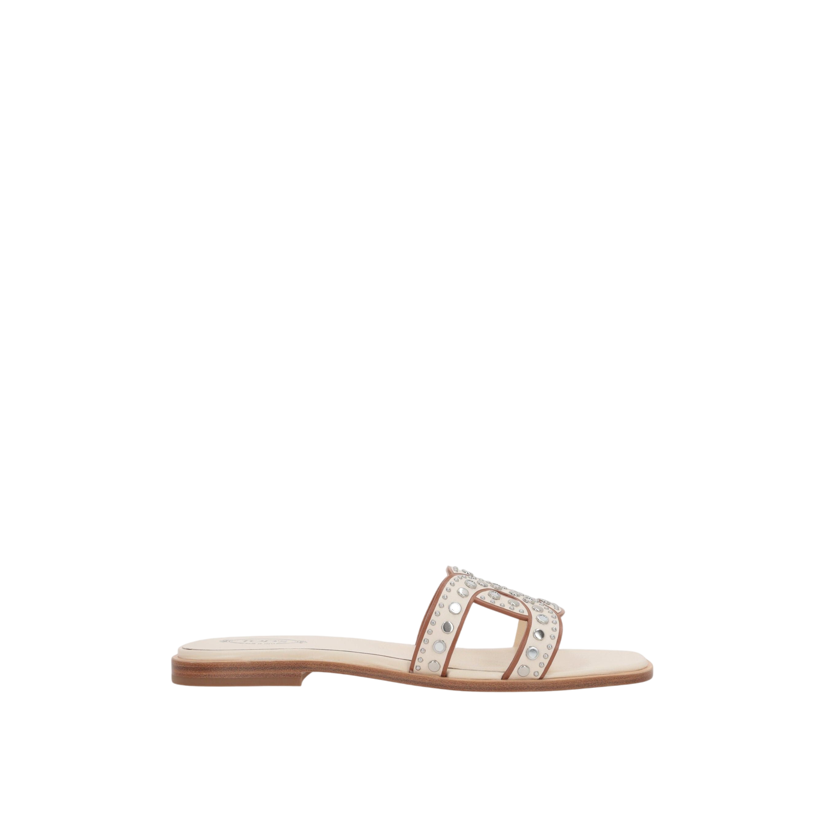 Kate Smooth Leather Slide Sandals-TOD'S-JOHN JULIA