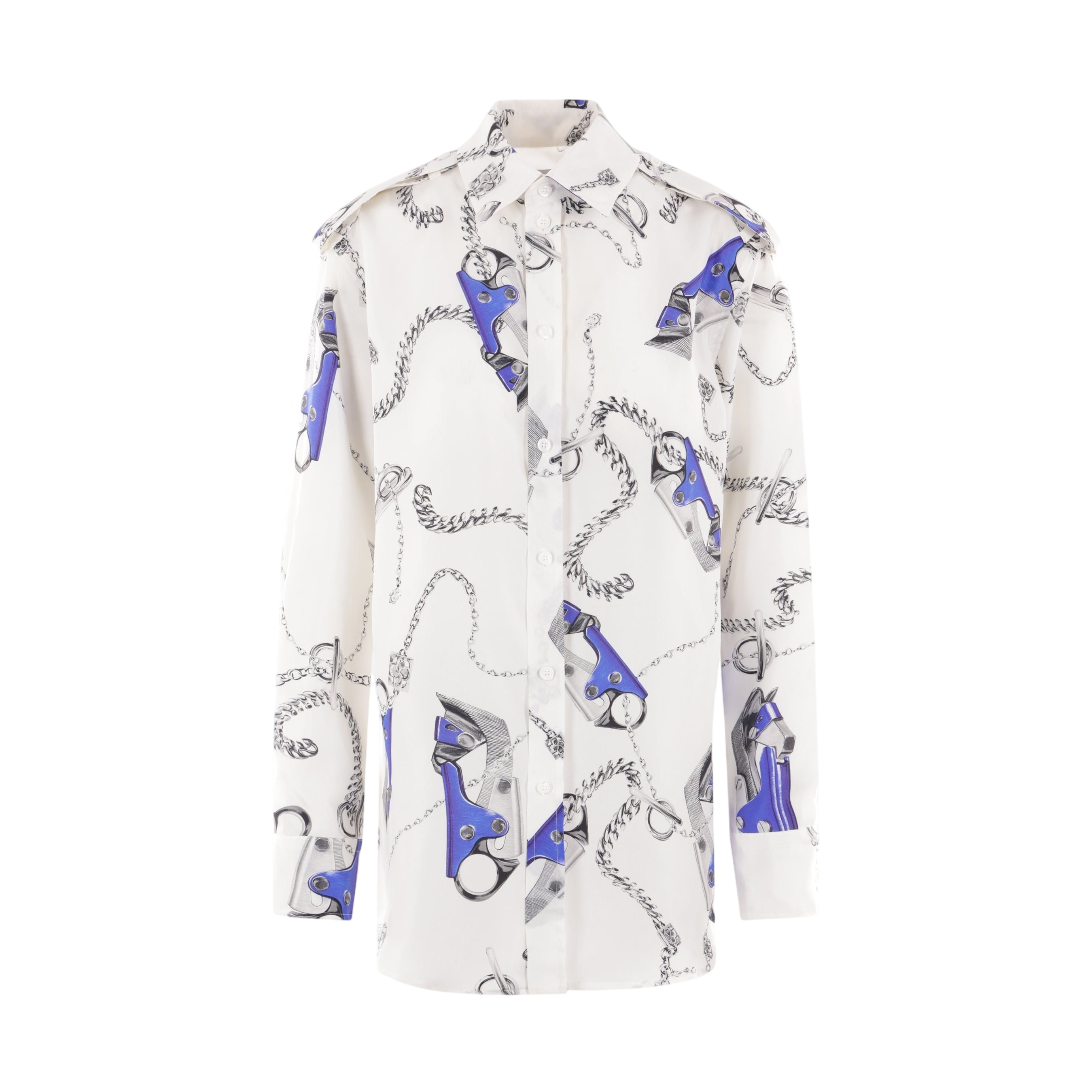 Knight Print Silk Shirt-BURBERRY-JOHN JULIA