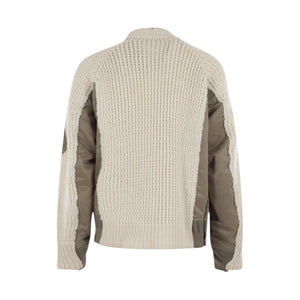 Knit and Nylon Bomber Jacket-SACAI-JOHN JULIA