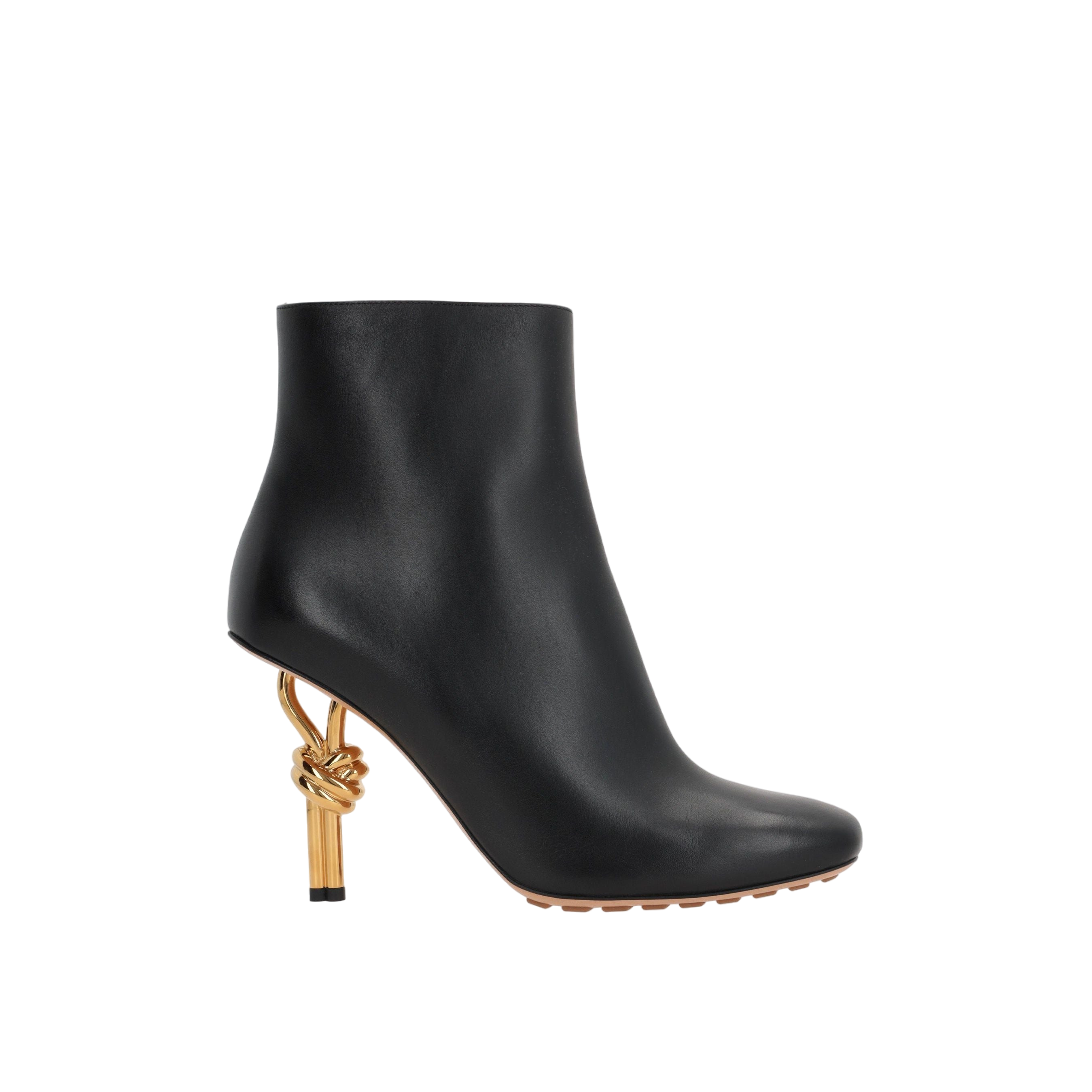 Knot Smooth Leather Ankle Boots-BOTTEGA VENETA-JOHN JULIA