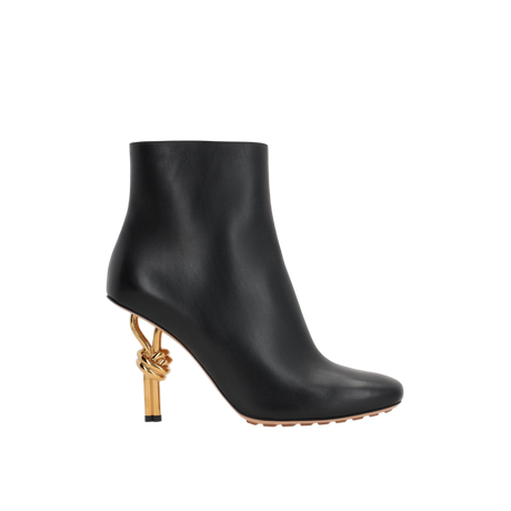 Knot Smooth Leather Ankle Boots-BOTTEGA VENETA-JOHN JULIA