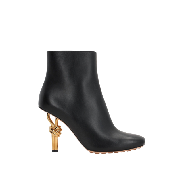 Knot Smooth Leather Ankle Boots-BOTTEGA VENETA-JOHN JULIA