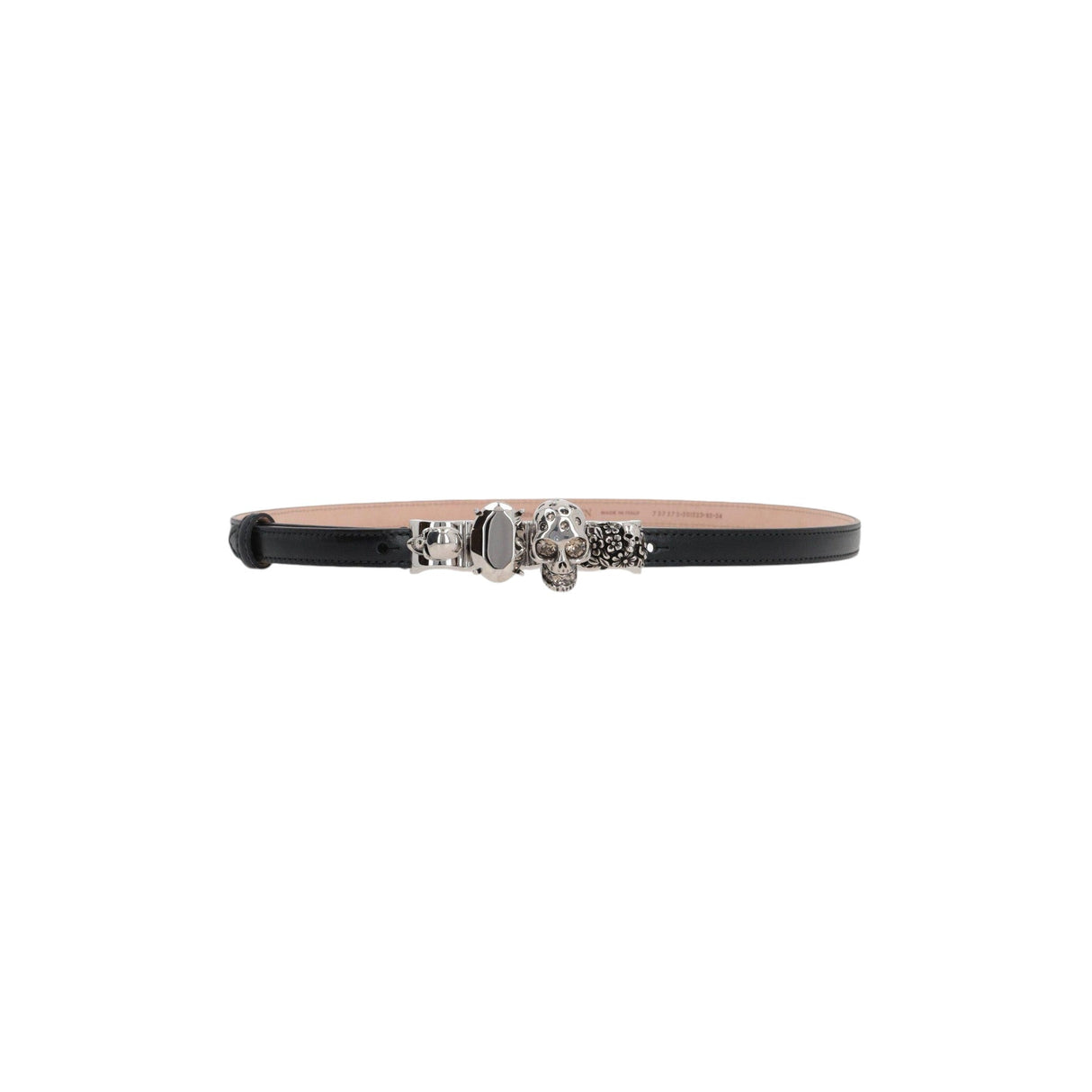 Knuckle Smooth Leather Thin Belt-ALEXANDER MCQUEEN-JOHN JULIA