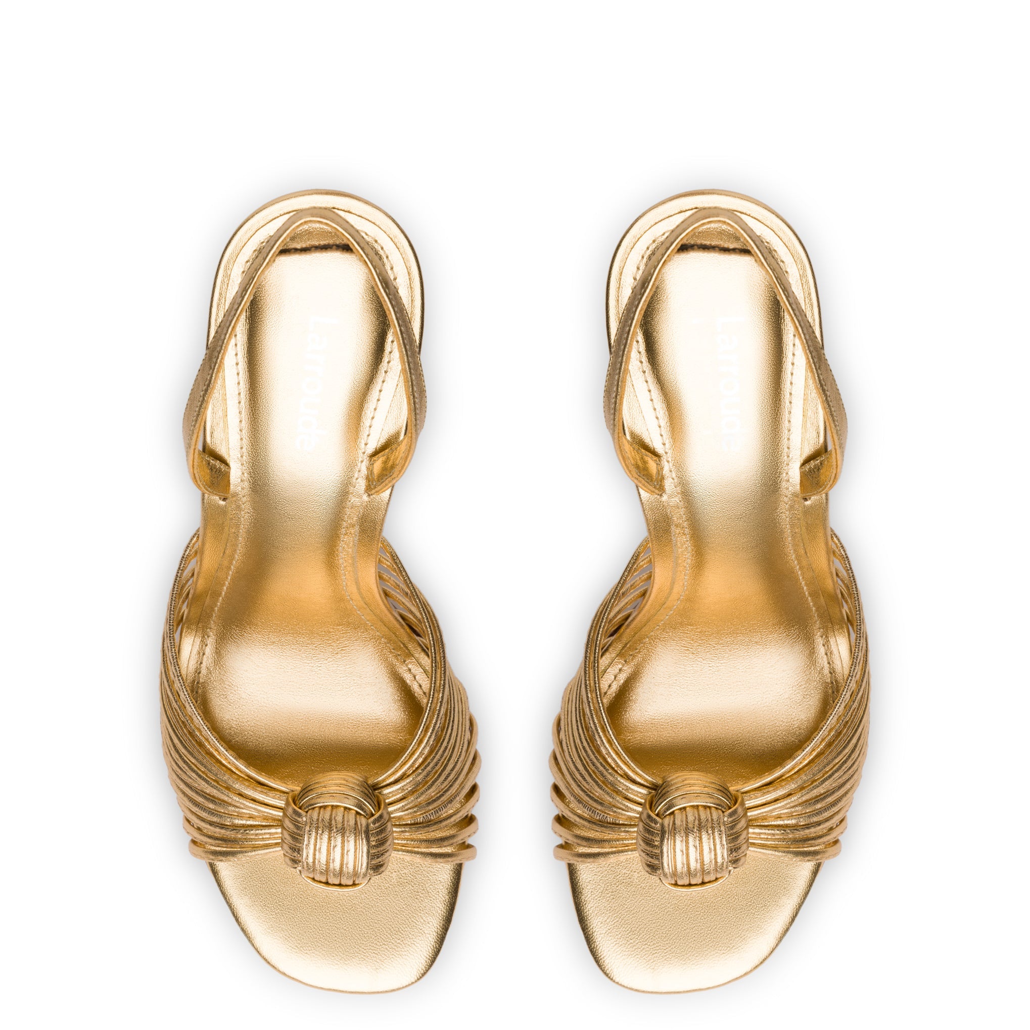 Valerie Slingback Sandal In Gold Metallic Leather