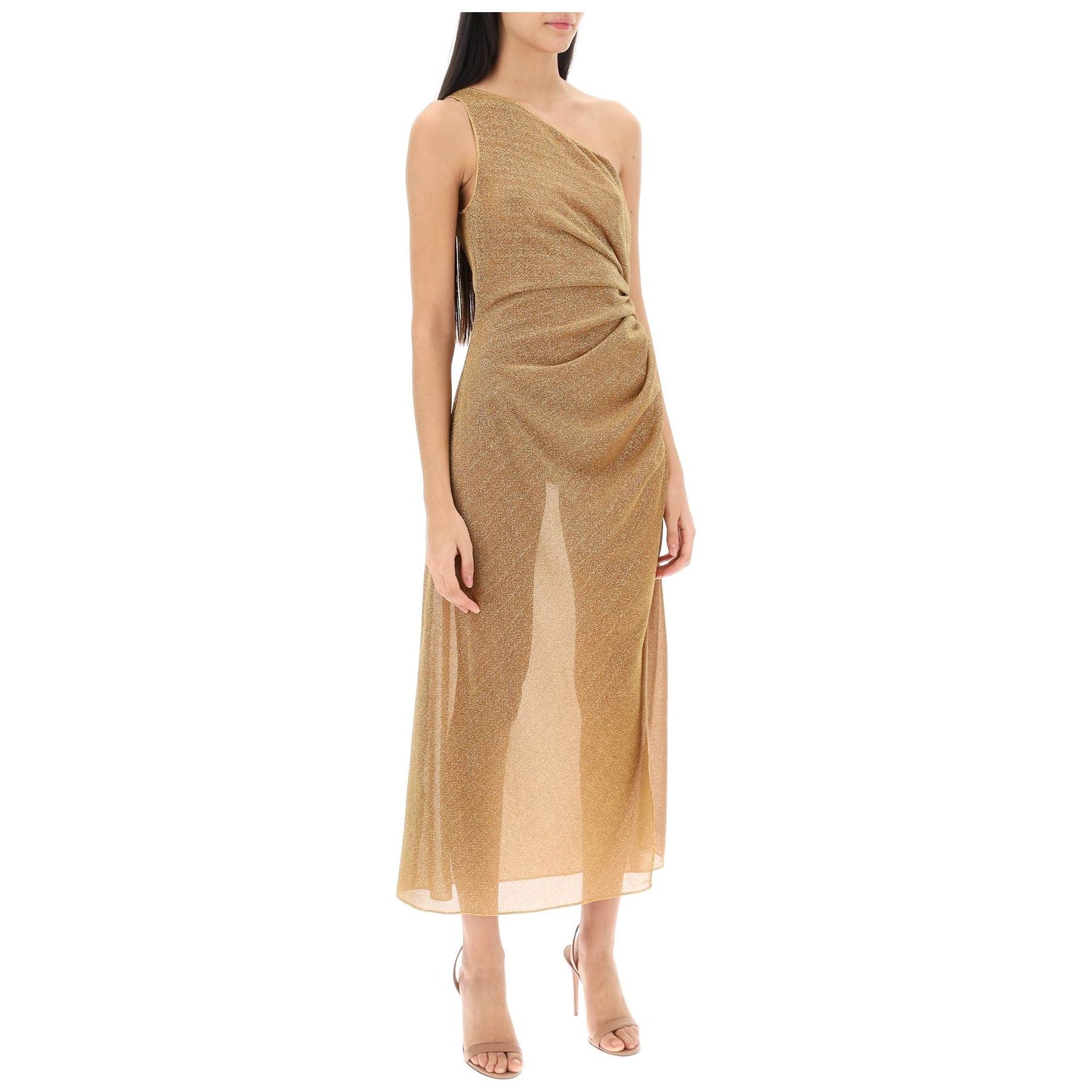 One-shoulder Dress In Lurex Knit