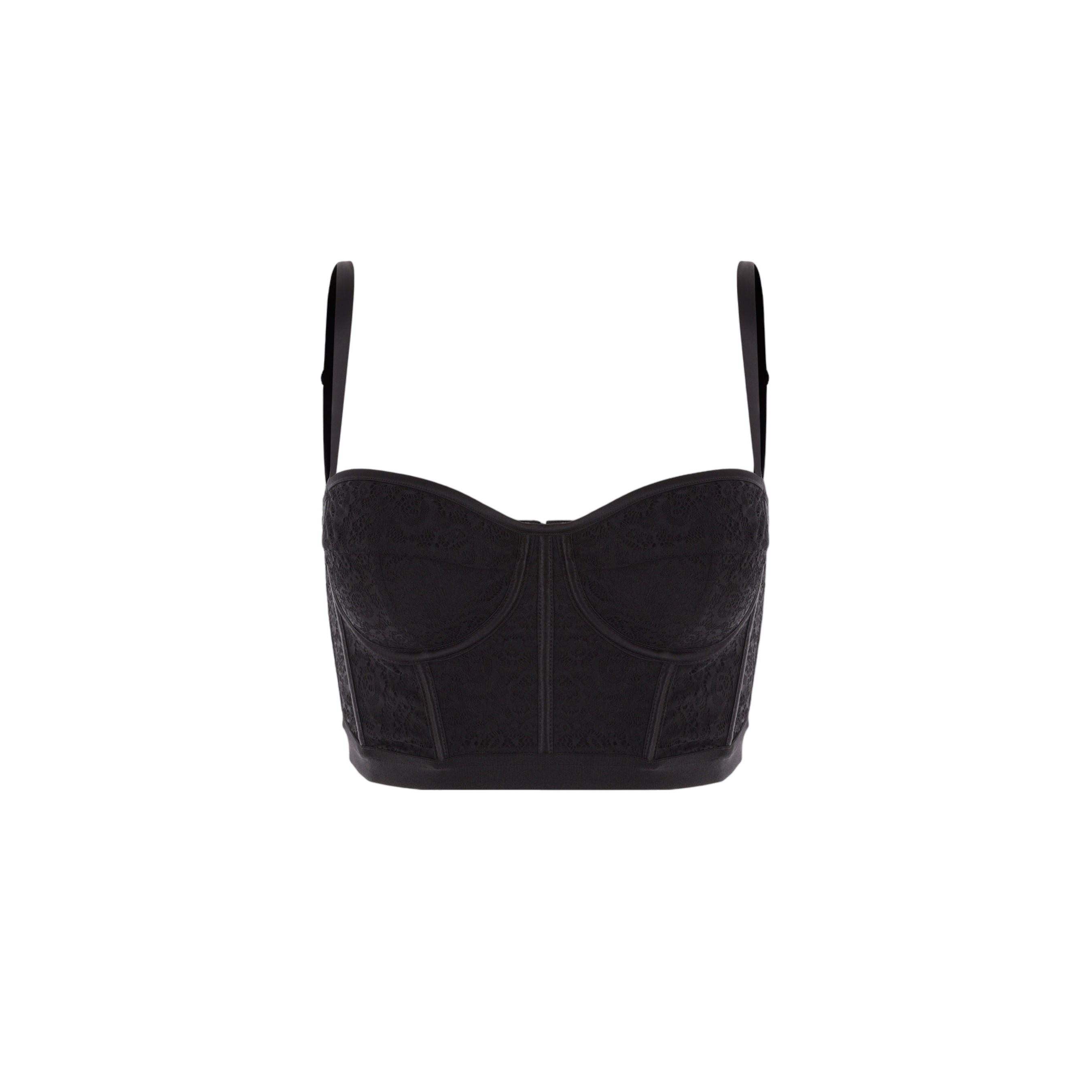 Lace Bustier Cropped Top-DEL CORE-JOHN JULIA