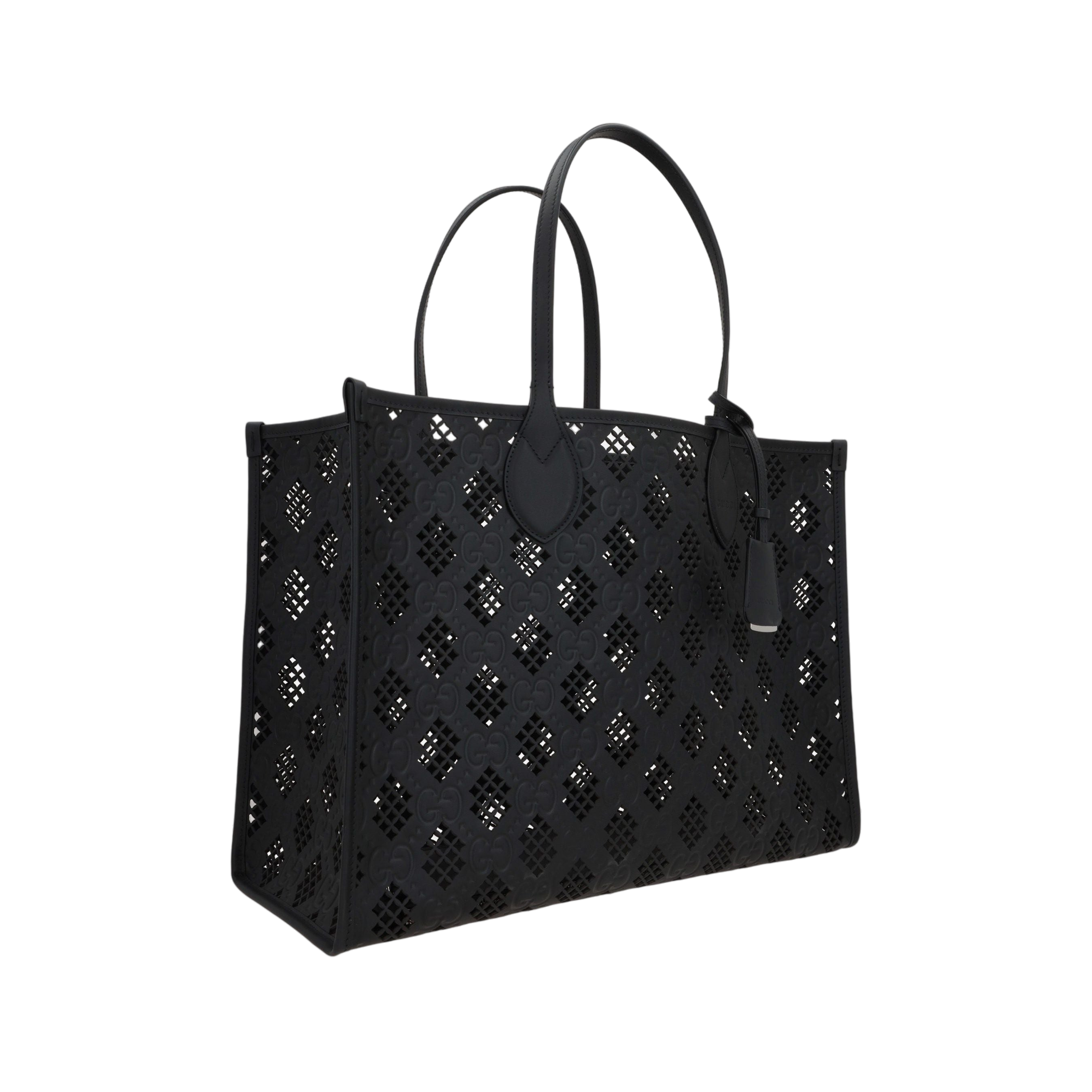 Laser-Cut GG Leather Tote Bag-GUCCI-JOHN JULIA